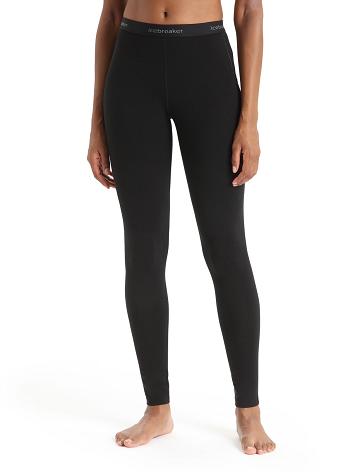 Base Layers Icebreaker BodyfitZone™ Merino 150 Zone Thermal Leggings Damskie Czarne | PL 1059VRWD